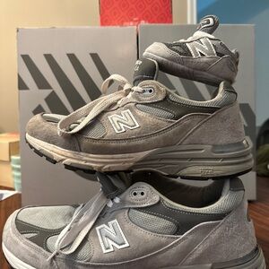 New Balance Gray and White Athletic Shoes